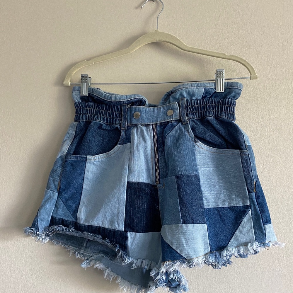 NWOT SEA NEW YORK Diego Blue Denim Paperbag Shorts